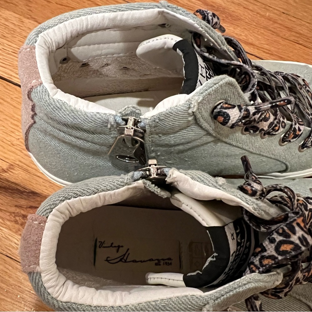 Vintage Havana Light Blue/Gray denim High-Top Sneakers with Star Accents - Picture 5 of 5